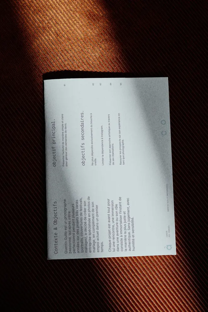 Présentation du contexte dans le cahier des charges de Quentin Guillo