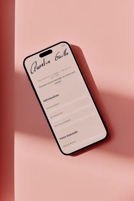 Formulaire de contact du site de Quentin Guillo sur mobile